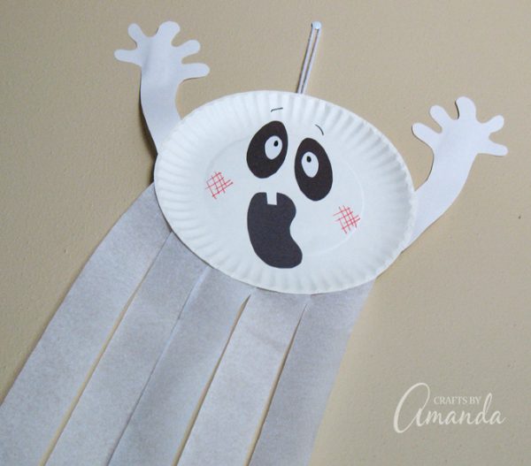 Paper Plate Ghost Craft a fun Halloween craft for the kids to make
