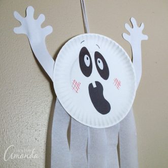 paper plate ghost