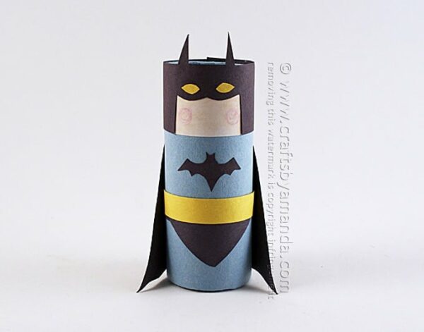 Cardboard Tube Batman by Amanda Formaro of Crafts by Amanda