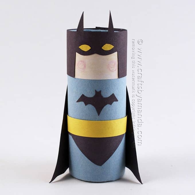 Cardboard Tube Batman by Amanda Formaro of Crafts by Amanda