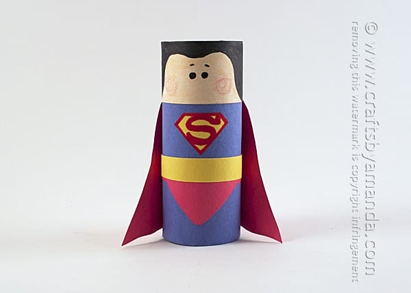 Cardboard Tube Superman Craft by Amanda Formaro of Crafts by Amanda