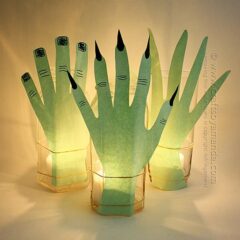 Creepy Hand Luminaries for Halloween by Amanda Formaro of Crafts by Amanda