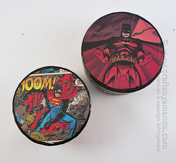 Comic Book Crafts: Superman & Batman Boxes by Amanda Formaro of Crafts by Amanda