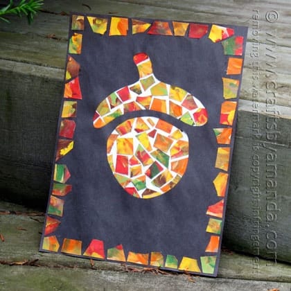 Patchwork Mosaic Paper Acorn by Amanda Formaro of Crafts by Amanda