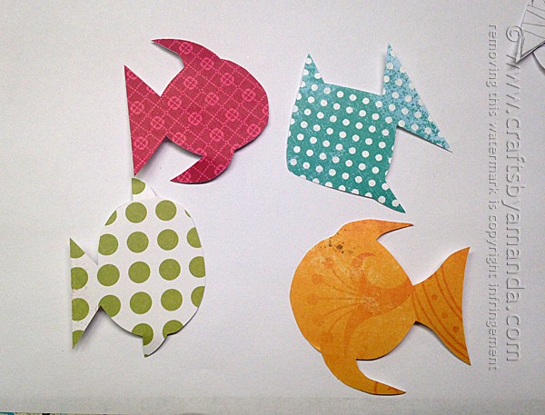 use the pattern to cut out the fish using scrapbook paper