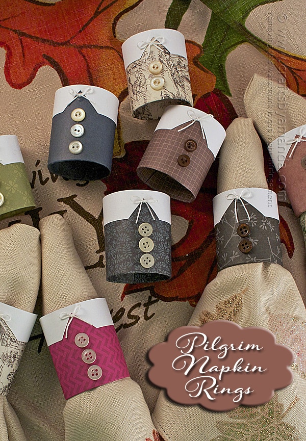 Pilgrim Thanksgiving Napkin Rings by Amanda Formaro of Crafts by Amanda