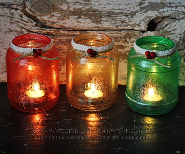 Glitter Christmas Tree Luminaries by Amanda Formaro, Crafts by Amanda