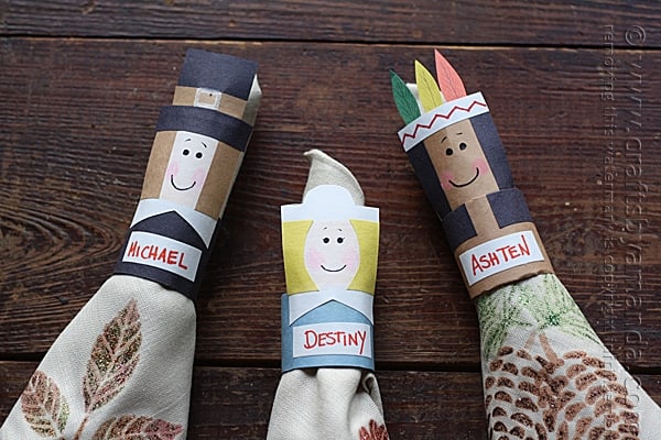 Thanksgiving Napkin Rings & Placecards by Amanda Formaro of Crafts by Amanda