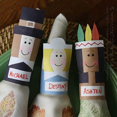 Thanksgiving Napkin Rings & Placecards by Amanda Formaro of Crafts by Amanda