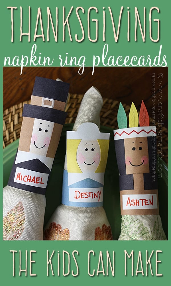 Thanksgiving Napkin Rings & Placecards by Amanda Formaro of Crafts by Amanda