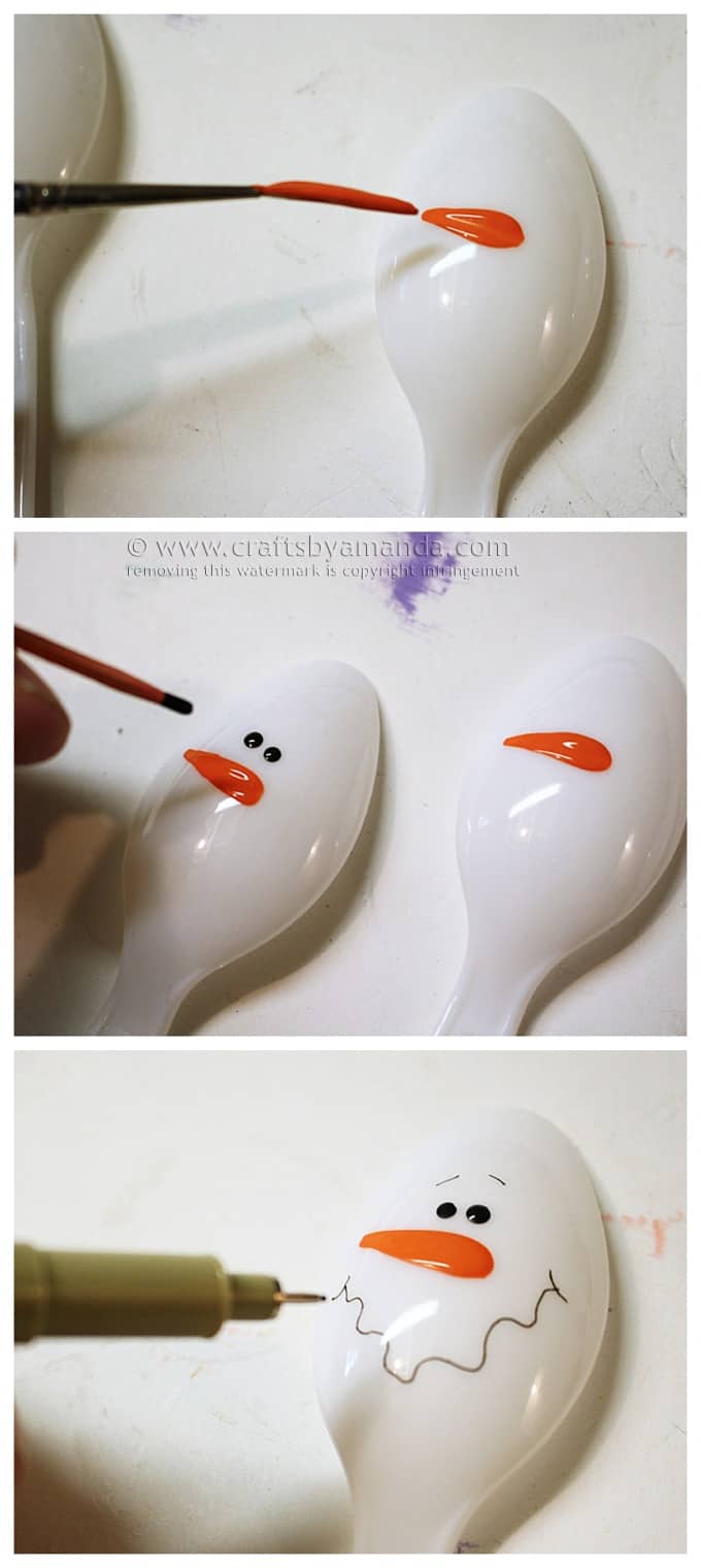 Spoon Snowmen in Clay Pots by Amanda Formaro of Crafts by Amanda