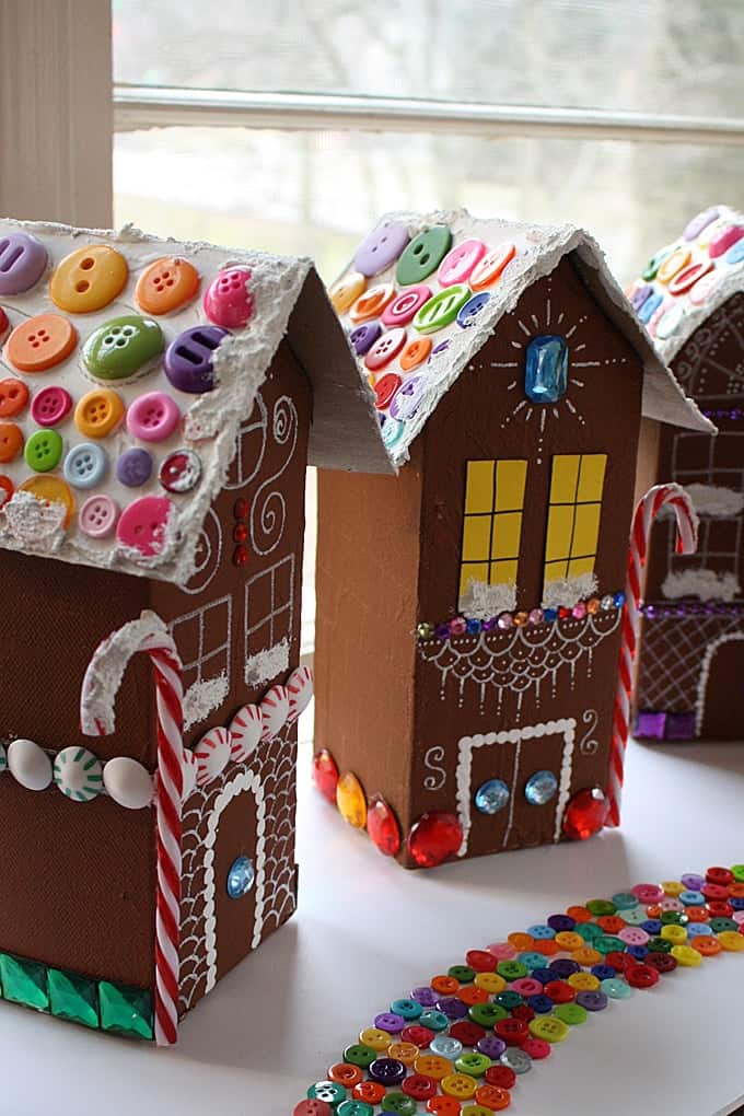 Recycled Village of Gingerbread Houses by Amanda Formaro of Crafts by Amanda