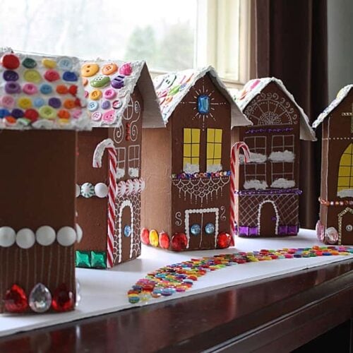 Recycled Village of Gingerbread Houses - Crafts by Amanda