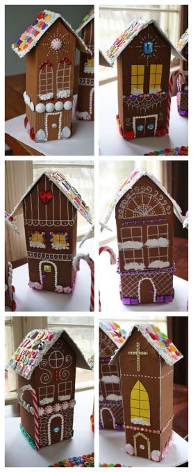 Recycled Village of Gingerbread Houses - Crafts by Amanda