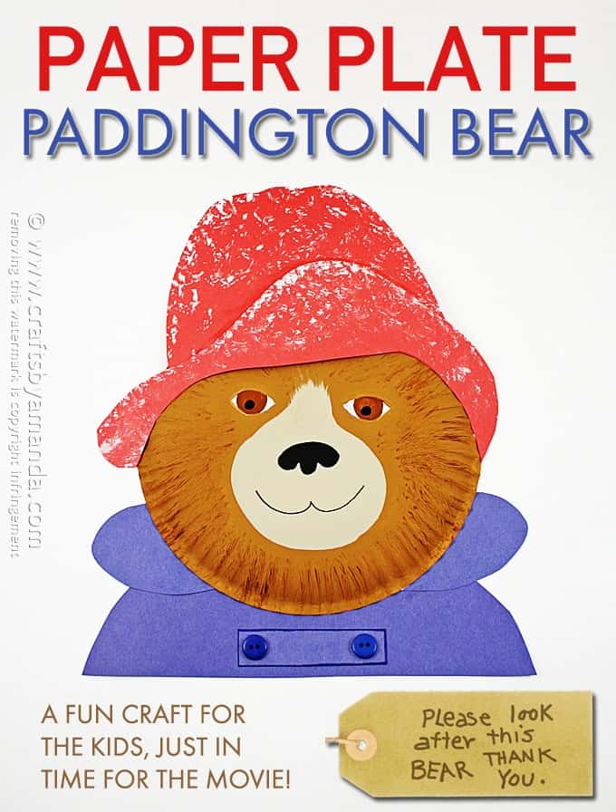 Paper Plate Paddington Bear by Amanda Formaro, Crafts by Amanda