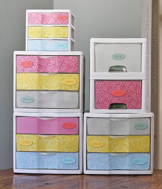 Makeover: Plastic Storage Drawers - Crafts by Amanda