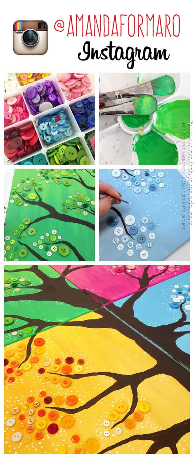 button tree and supplies collage