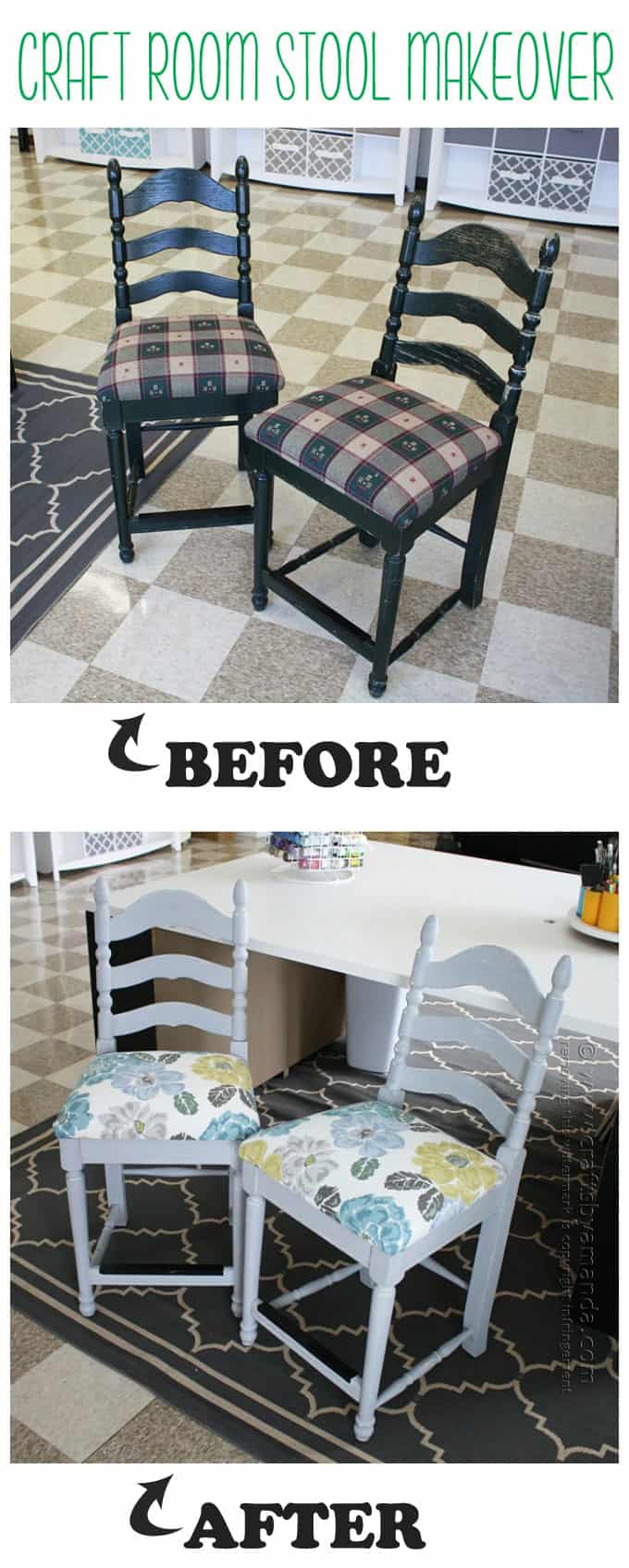 Craft Room Stool Makeover: Easy Reupholstering - Amanda Formaro, Crafts by Amanda