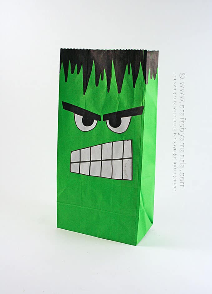 Avenger Craft: The Hulk Party Bag, Amanda Formaro - Crafts by Amanda