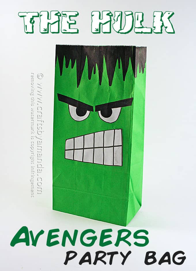 Avenger Craft: The Hulk Party Bag, Amanda Formaro - Crafts by Amanda