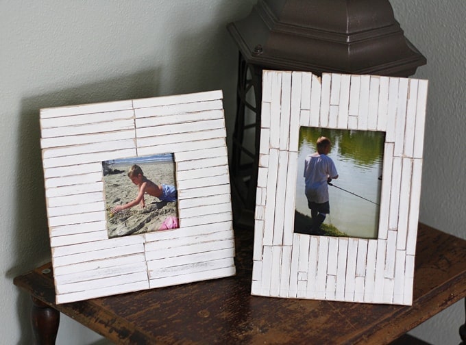 Beach Frames: Cottage Slat Style beach frames made from popsicle sticks