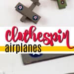 military clothespin airplanes pin image