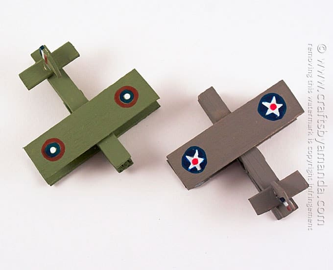 Military Clothespin Airplanes Memorial Day Craft For Kids