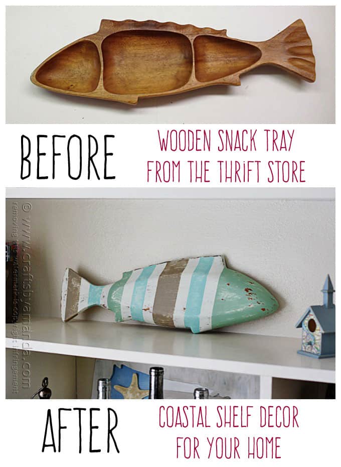 Striped Coastal Fish Decor by Amanda Formaro, Crafts by Amanda