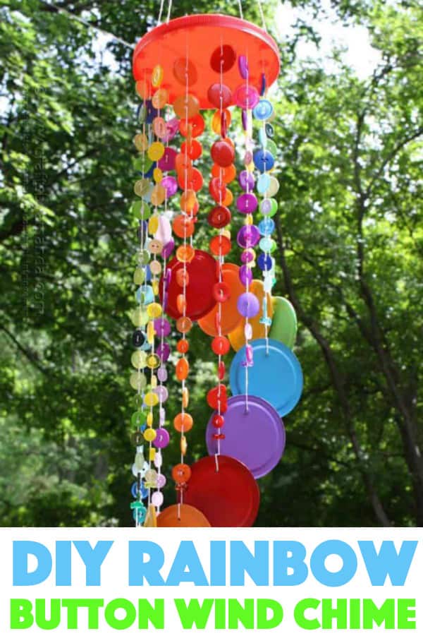 Rainbow Button Wind Chime