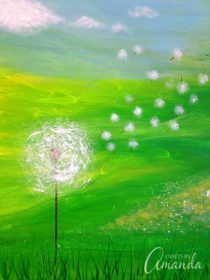 Dandelion Painting on Canvas - Crafts by Amanda