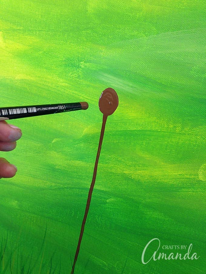 painting the base of dandelion