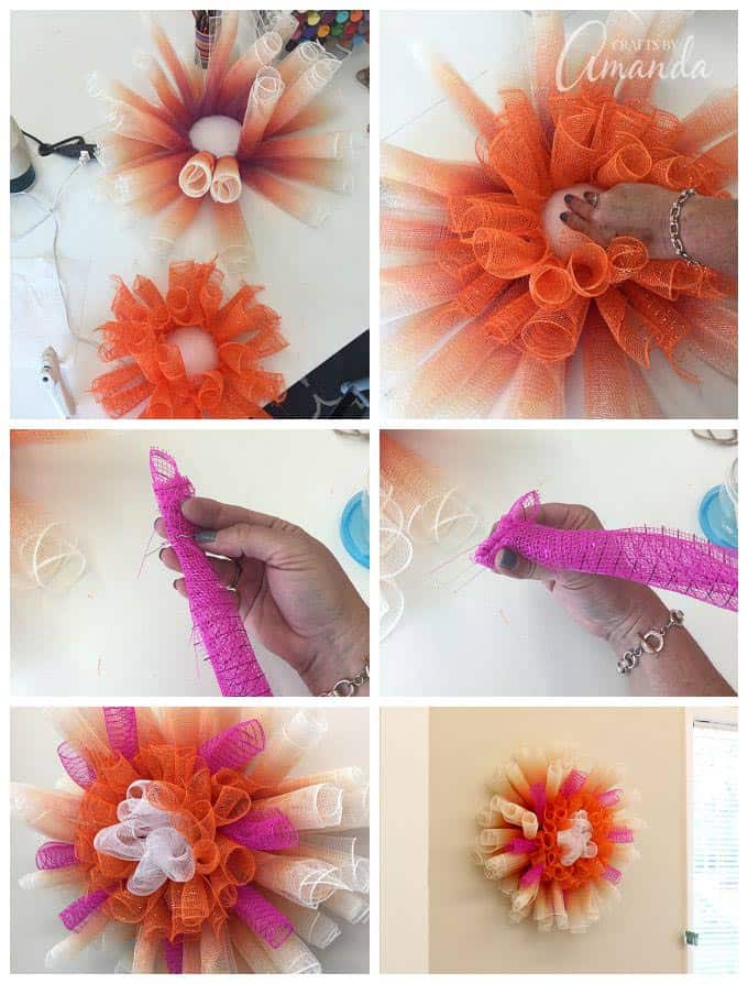 DIY Deco Mesh Flower 