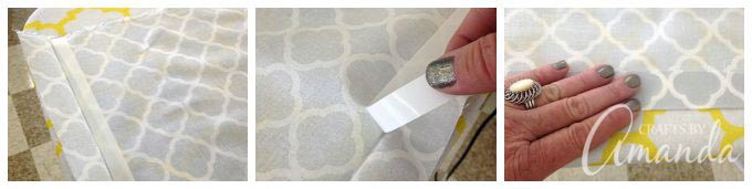 use fabric tape to create flap