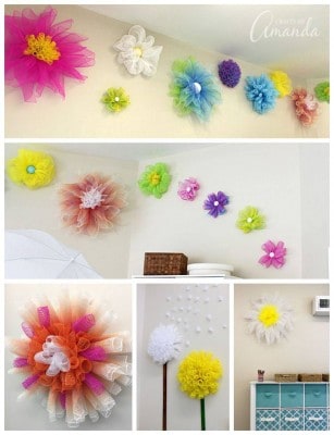 Deco Mesh Flowers: How to make several varieties