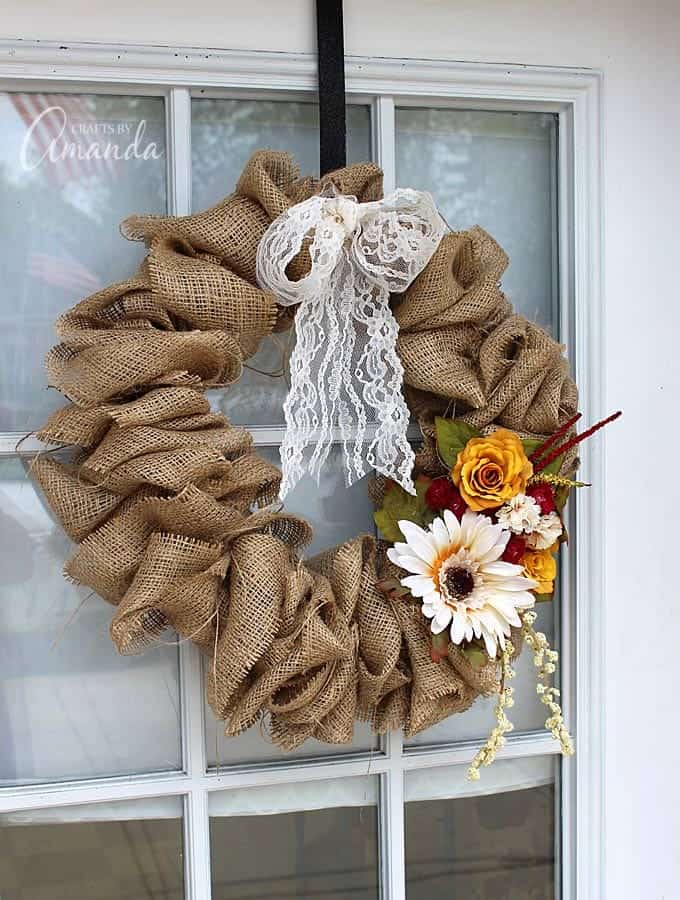 Burlap Wreath: How to Make a Burlap Wreath Using a Coat Hanger