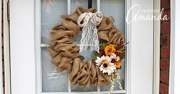 How to Make a Burlap Ribbon Wreath