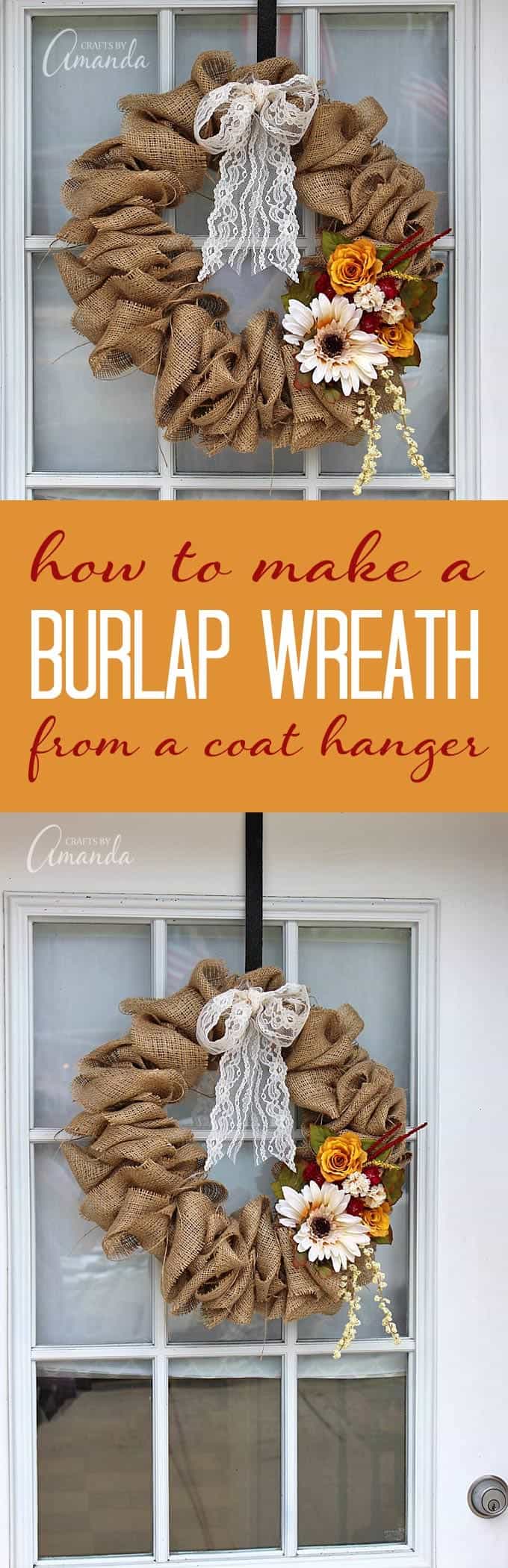 Burlap Wreath How to Make a Burlap Wreath Using a Coat Hanger