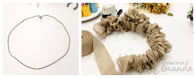 How to Make a Burlap Ribbon Wreath