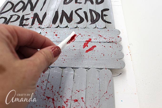 How to make a walking dead door that says "Don't Open, Dead Inside" as a Halloween prop. The perfect companion to my Barbie Zombies!