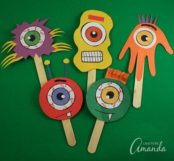 Popsicle Stick Monsters fun craft stick puppets