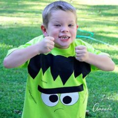 This Frankenstein shirt is perfect for your favorite little monster to wear on Halloween, or any time!