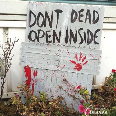 How to make a walking dead door that says "Don't Open, Dead Inside" as a Halloween prop. The perfect companion to my Barbie Zombies!