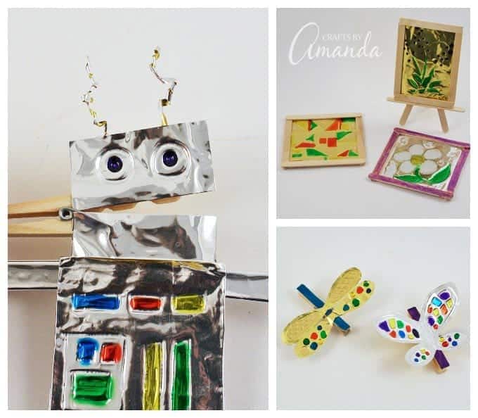 Clothespin Foil Crafts for Kids - Crafts by Amanda