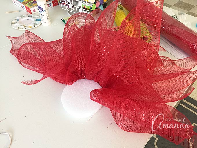 Deco Mesh Poinsettia Flower: a Christmas door decoration