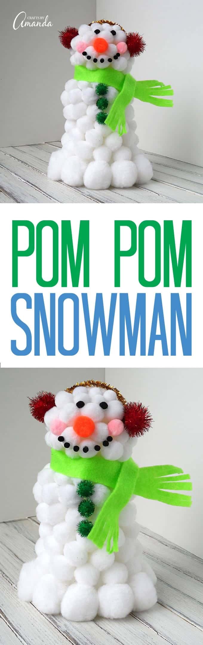 This fluffy pom pom snowman is a fun winter craft that you can enjoy no matter what the weather - no snow required!
