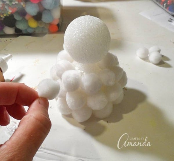 Pom Pom Snowman Craft