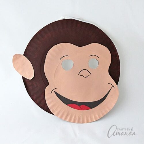 Curious George Paper Plate Mask - Crafts by Amanda