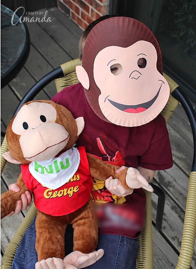 Make a fun Curious George mask out of paper plates!