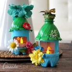 Turn empty plastic water bottles into adorable little fairy houses that double as night lights! Fun for a child's room or a nursery, or even the garden.