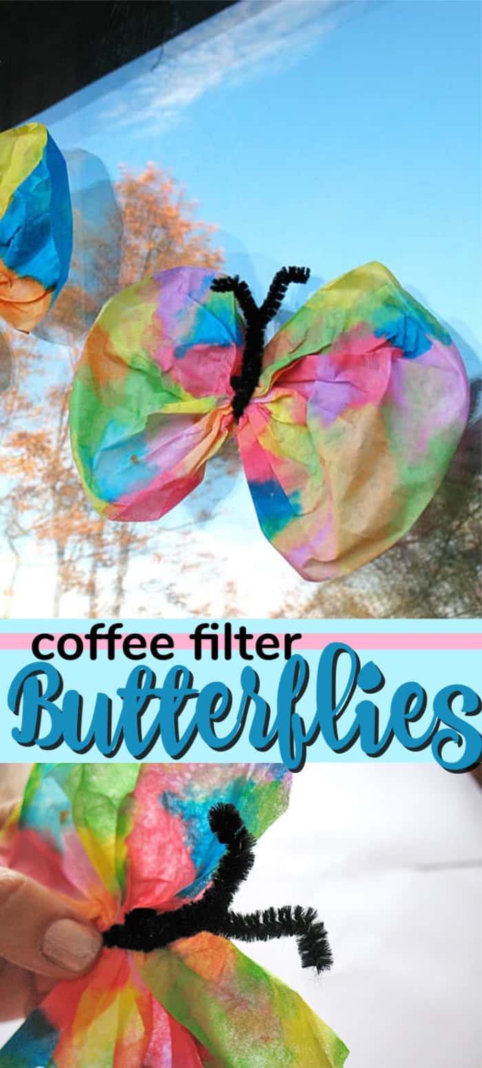 Coffee Filter Butterfly kid's craft, coffee filter butterflies